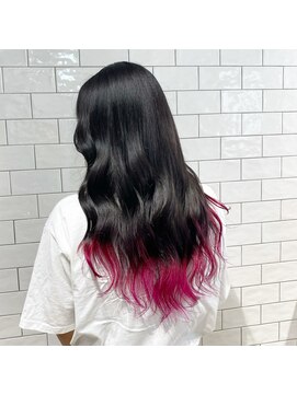 ループウエスト(LOOP WEST) 裾カラー×マゼンタピンク