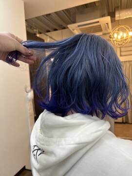 ヘアーグランデシーク(Hair Grande Seeek) 派手髪グラデーションカラー　ブルー×パープル☆