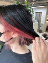 フラッグ ヘアー 天神西通り店(Flag HAIR)&nbsp;おしゃれピンク　インナーカラー