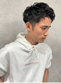 イケメン黒髪短髪パーマ☆(^-^)v