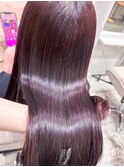 サラ艶地毛風ストレート×艶髪バイオレットカラー新宿髪質改善