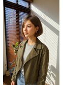 まわりと差がつく大人ショート×オリーブベージュ
