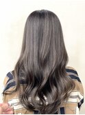 グレージュ　髪質改善カラー　ハイライト　レイヤーカット　艶髪