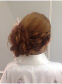 編み込みサイドアップ