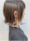 bob(切りっぱなしボブ、外ハネ、グレージュ、グラデーション)