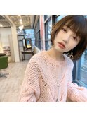 【アフロート添田】毛先パーマで大人可愛いボブ ことりベージュ