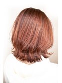 ショートボブ/外はね/くびれ/愛され/キャロットオレンジ