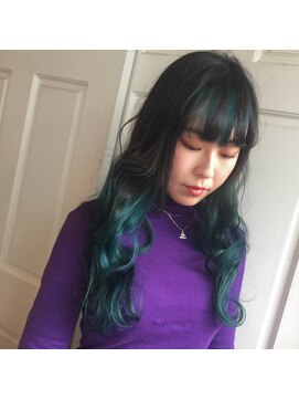 インク 渋谷(INK.) 韓国風/カーキグレージュ/フェザーバンググラデハイライト[渋谷]