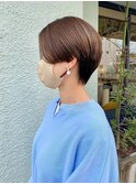 オリーブベージュ×ハンサムショート#30代#40代#50代