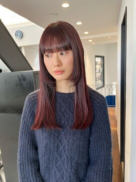 トレス(TRESS) ロング 前髪 顔周り レッドブラウン ブリーチなし 原宿