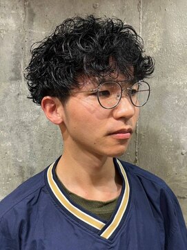 ソレイユ バイ アルフレッド(SOLEIL by alfRed) 刈り上げ 無造作 マッシュ スパイラルパーマ 爽やか 黒髪