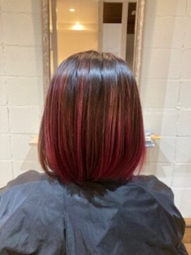 ヘアーデザイン ロッタ(hair design lotta) 【hair desidgn lotta】　ピンクのハイライトで可愛く♪