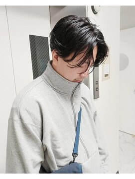 パープル(purple) メンズセンターパート