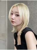 シアーカラー/ダークアッシュ/前髪インナー/セミディカール/