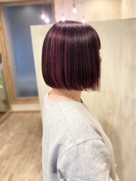 ヘアーリゾートガーデン 南林間店(Hair Resort Garden) 似合わせカット/V字バングのローズピンクアンブレラ