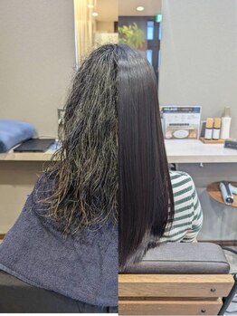 アンフィン(Anfin)の写真/《髪質改善特化型サロン》ダメージを抑える酸性ストレート☆髪質改善メニューでしっとり毛先まで潤いを♪