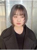 前髪ありマッシュウルフボブレイヤーボブ　グレージュ渋谷表参道