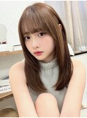 小顔カット/顔まわり/大人可愛いミディアムレイヤー