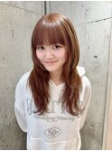 ミディアムレイヤーカット長めボブハイブリーチハイトーンカラー