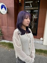 チャプター 問屋町(chapter)&nbsp;ケアブリーチラベンダーパープル顔まわりレイヤーカット韓国ヘア