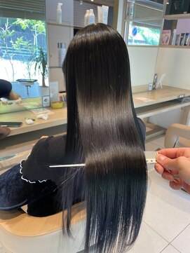 アース 東戸塚店(HAIR & MAKE EARTH) 黒髪◎艶めく髪質改善ストレートロング20代30代