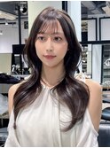 ロング顔周りレイヤー小顔前髪カット_F31240
