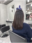 ナチュラルストレートロングレイヤー黒髪ロング