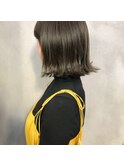 切りっぱなしボブ&赤み除去グレー