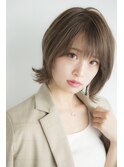 グレージュ×外ハネレイヤーミディ【新宿】