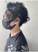 メンズミディアムパーマスタイル
