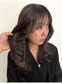 前髪 こなれミディ イメチェン ウェーブパーマ 韓国マッシュ
