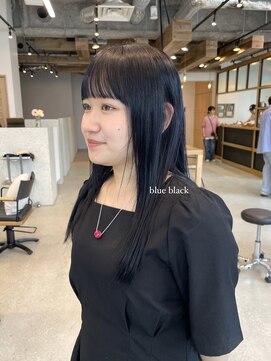 ディッセンバー 神宮前(December) ブルーブラック/ワイドバング/ぱっつん前髪
