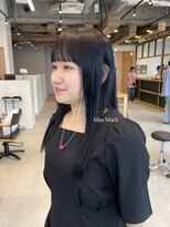 ディッセンバー 神宮前(December) ブルーブラック/ワイドバング/ぱっつん前髪