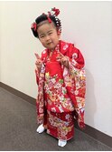 七五三3歳　新日本髪　被布着付け