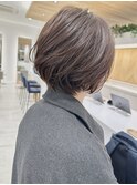 大人黒髪髪質改善前下がりショートボブ似合わせカット