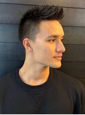 アップバング ツーブロック 刈り上げショート