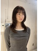 【中澤彩乃】ハッシュカット韓国レイヤー地毛風ダークブラウン