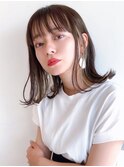 say.重政切りっぱなしミディアムレイヤーボブくびれボブ