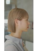 切りっぱなしボブミルクティーベージュ透明感カラー20代30代