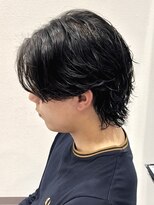 オーシャントーキョー 仙台(OCEAN TOKYO)&nbsp;サーフカールニュアンスパーマ黒髪ミディアムツーブロックウルフ