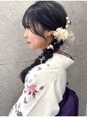 和装に人気No1.サイド編みおろし