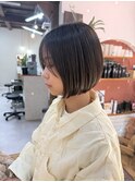 スリークボブ×暗めカラー×シースルーバング【梅田/中崎町】