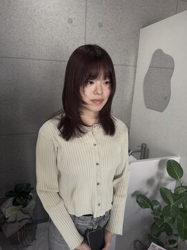 ウニュ(unu.) レイヤースタイル、ブリーチなしラベンダーカラー