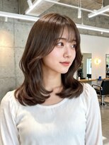 コア 梅田茶屋町店(Core) ミディアムレイヤー グレージュ 髪質改善 韓国ヘア 梅田