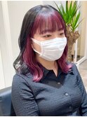イヤリングカラーインナーカラーハイライトフェイスフレーミング