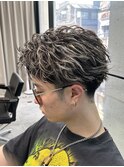 パーマ風リバースアップバング