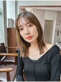 ★くびレイヤーエモージュ前髪薄めバング小顔カット大人ガーリー