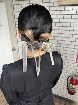 フェリーチェ(Felice) ツインヘア　ロウボーン　お呼ばれヘア　ベロアリボン