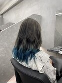 裾カラー 裾ブルー グレージュカラー グラデーションカラー
