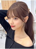 顔まわりカット　小顔前髪 シースルー  くびれヘア　顔周り